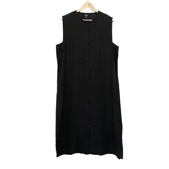 Eileen Fisher | Dresses | Eileen Fisher 0 Irish Linen Button Down Checkered  Tank Dress | Poshmark
